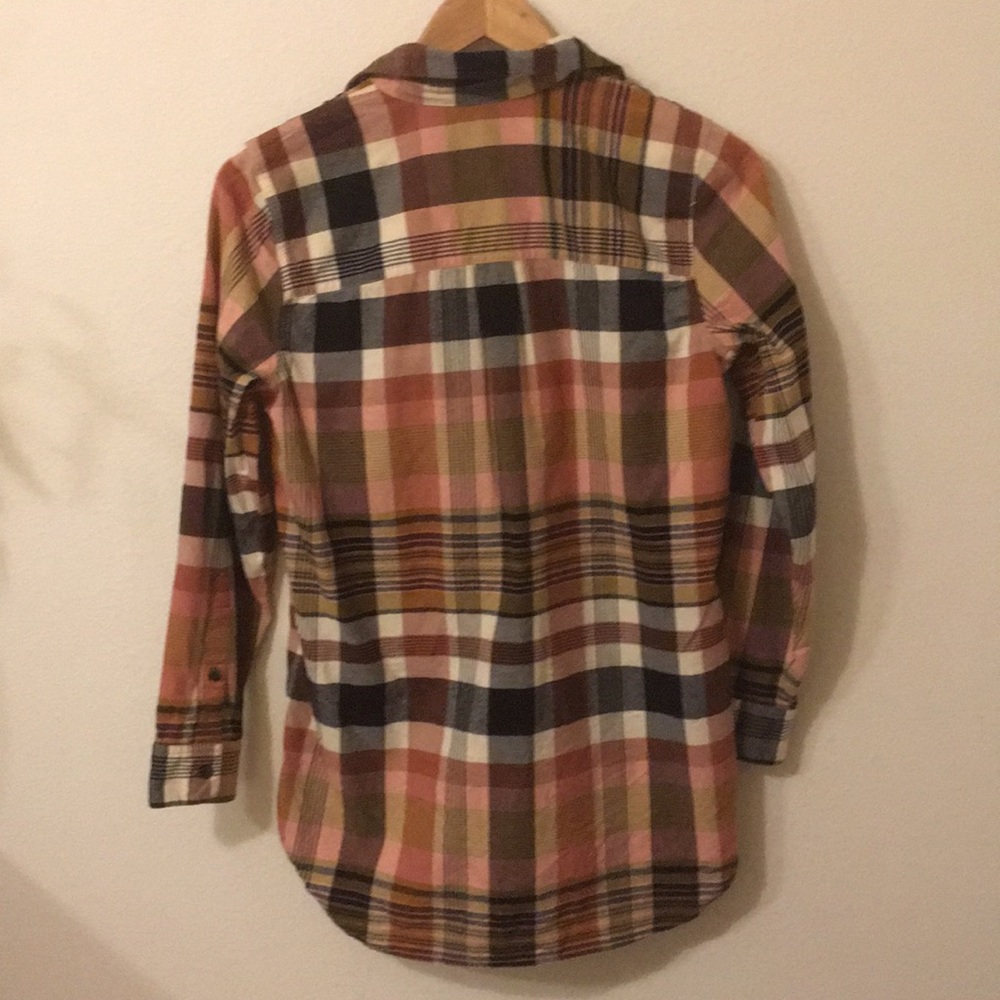 Madewell pink plaid cotton button down shirt - Picture 3 of 3